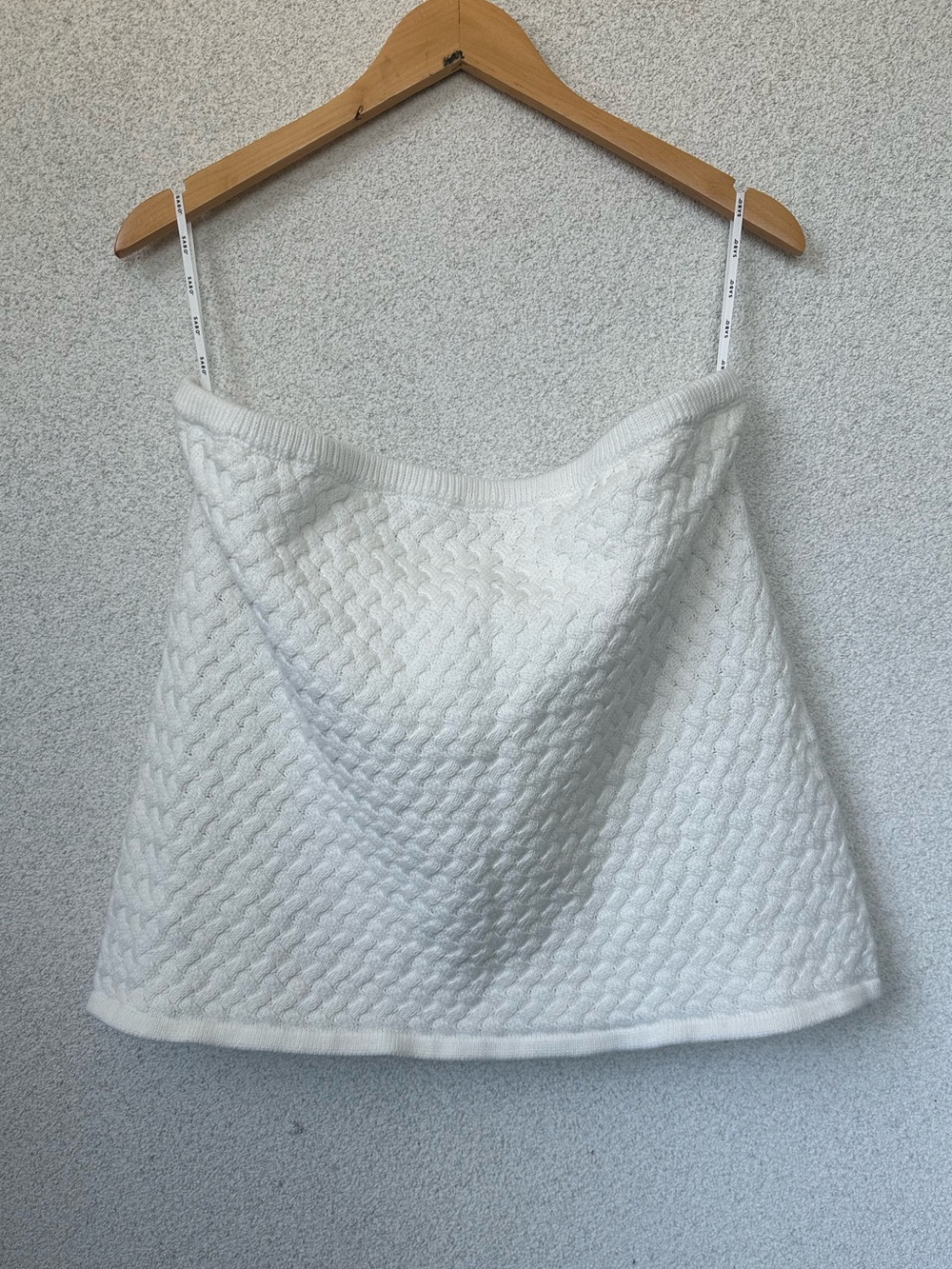 NWT Sabo Charley Knit Tube Top XXL White Textured Strapless Sweater Top USA 12